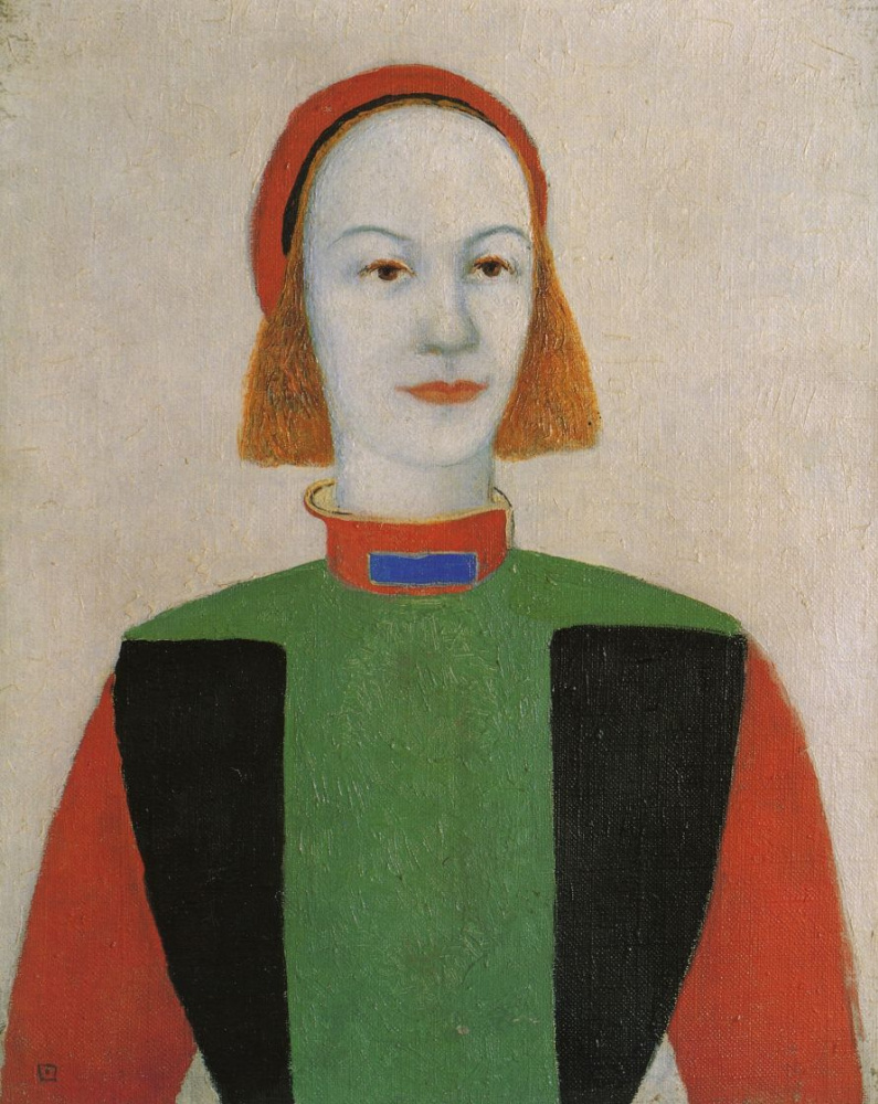 Kazimir Malevich. Head of a young modern girl