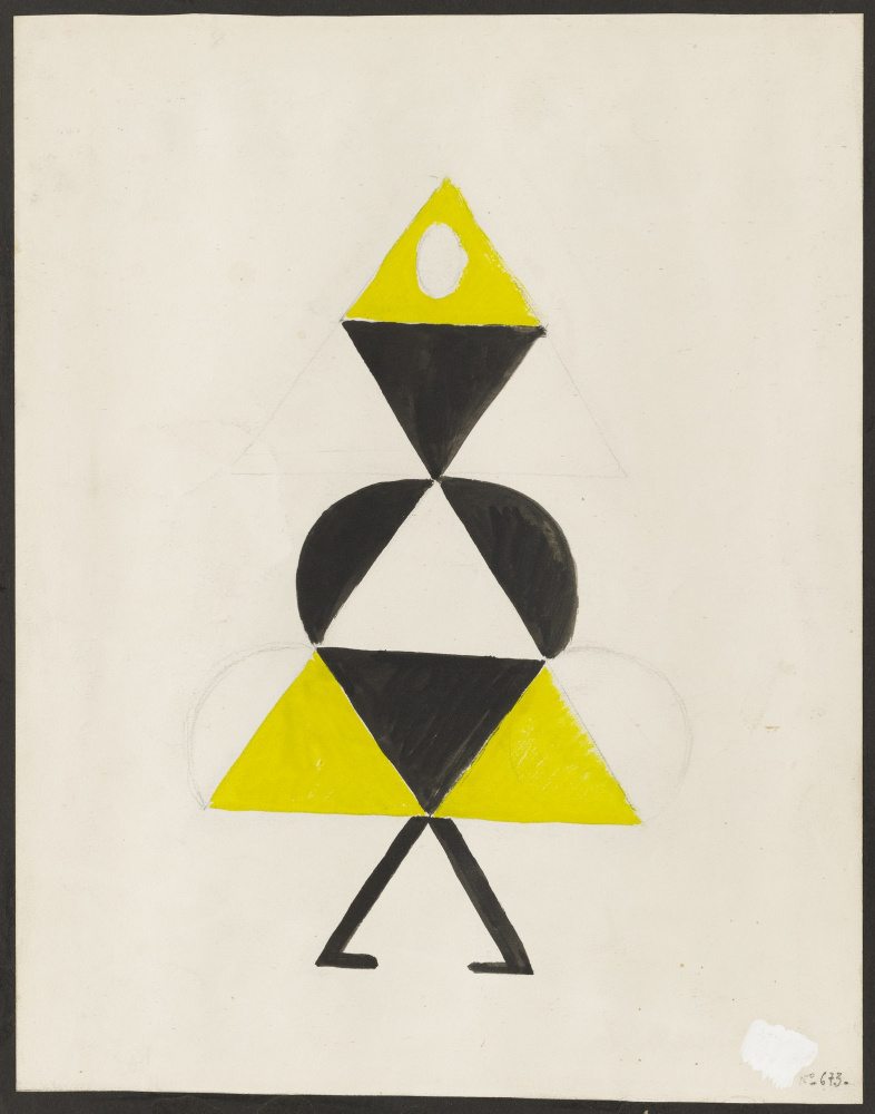 Sonia Delaunay. Yellow dancer. Costume design for the play "Gas Heart"