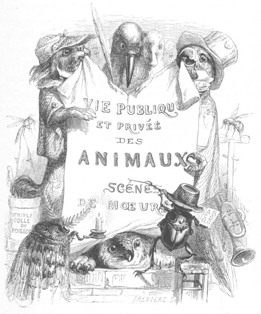 Jean Ignace Isidore Gérard Grandville. "Scenes of public and private life of animals." Finale 1 of the chapter