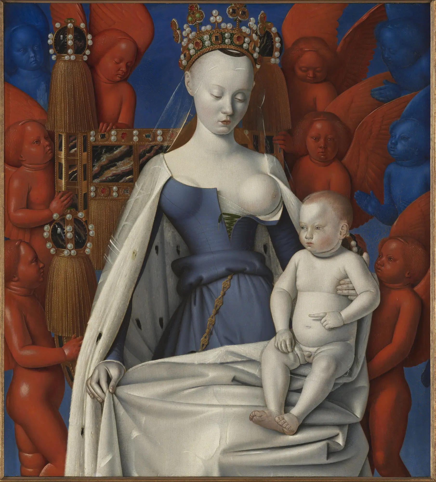 Jean Fouquet. The Madonna and Child. Right wing of the Melun Diptych
