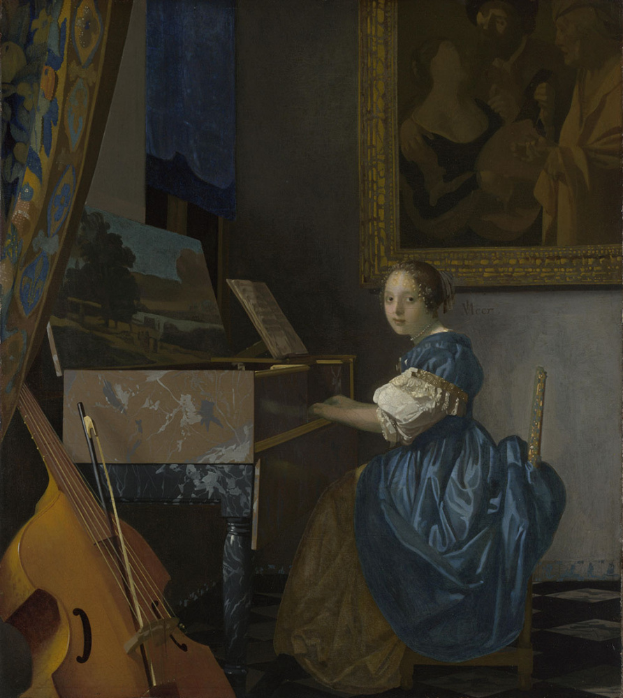 Jan Vermeer. Dame assise derrière vierge