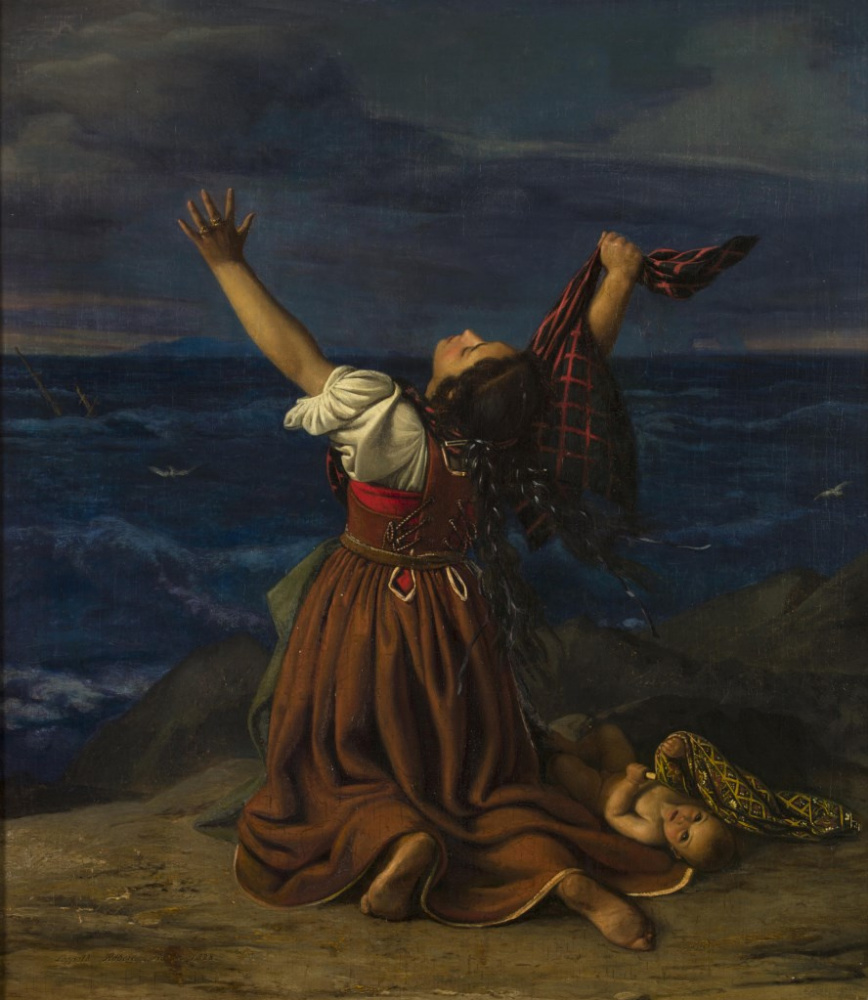 Leopold Robert. Wife of Ischia in despair over her husband's shipwreck