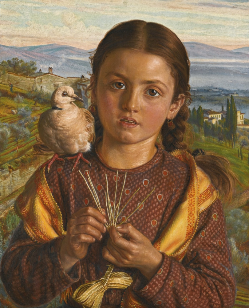 William Holman Hunt. Italian child (Tuscan girl plaiting straw)