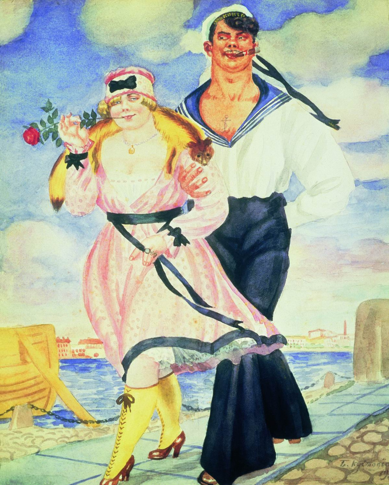 Boris Kustodiev. Sailor and sweetheart. From the series "Russia. Russian types"