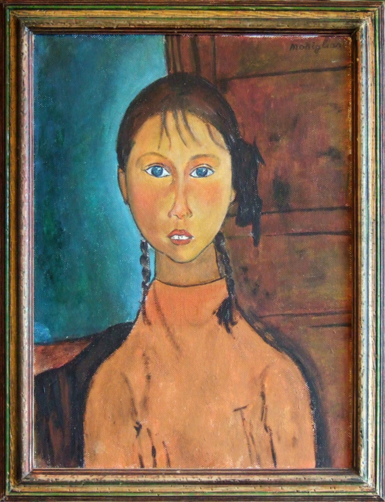 Андрей Харланов. Copy: Modigliani - Girl with Pigtails