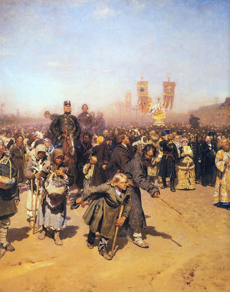 Ilya Efimovich Repin. Religious procession in Kursk province. Fragment
