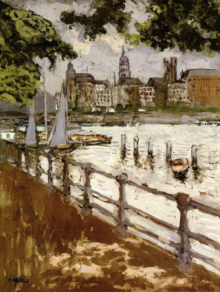 Jean Edouard Vuillard. 在湖Binnenalster