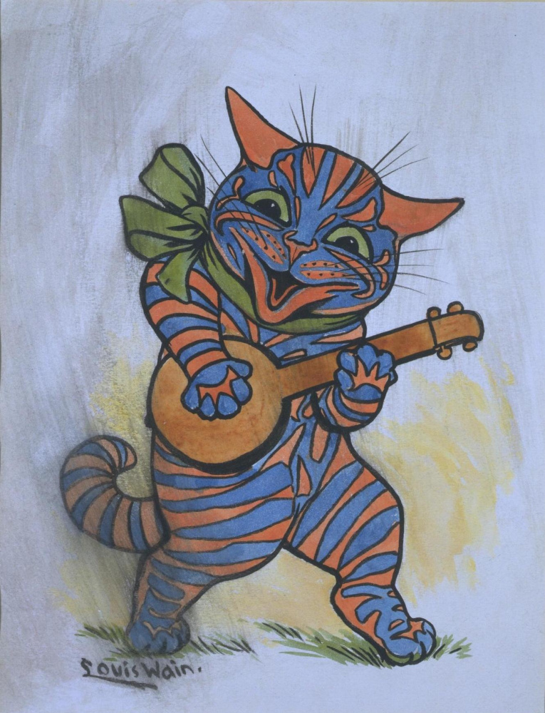 Louis Wain. Capable! Banjo Cat