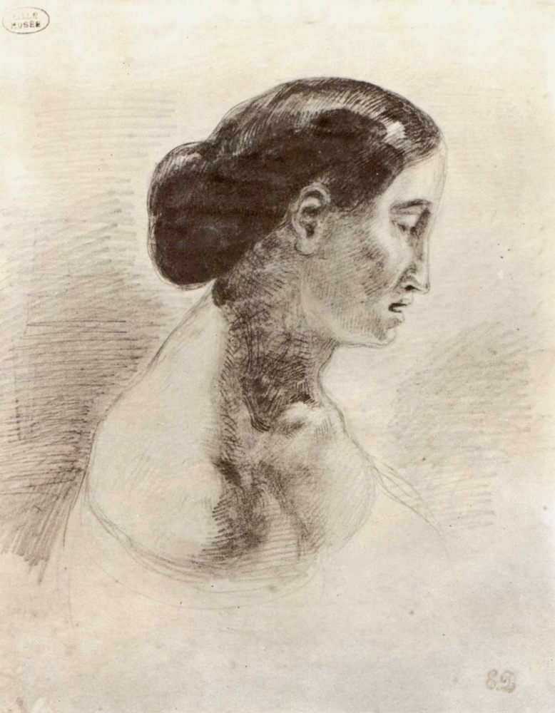 Eugene Delacroix. Portrait of a lady in profile