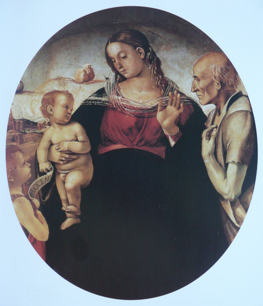 Luke Signorelli. Madonna and child with Saints John the Baptist and Jerome