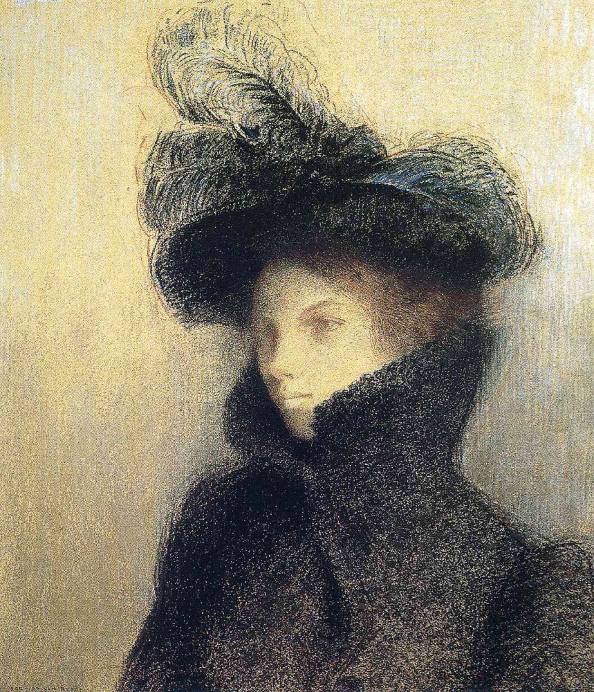 Odilon Redon. Portrait of Marie botkine in Karakul
