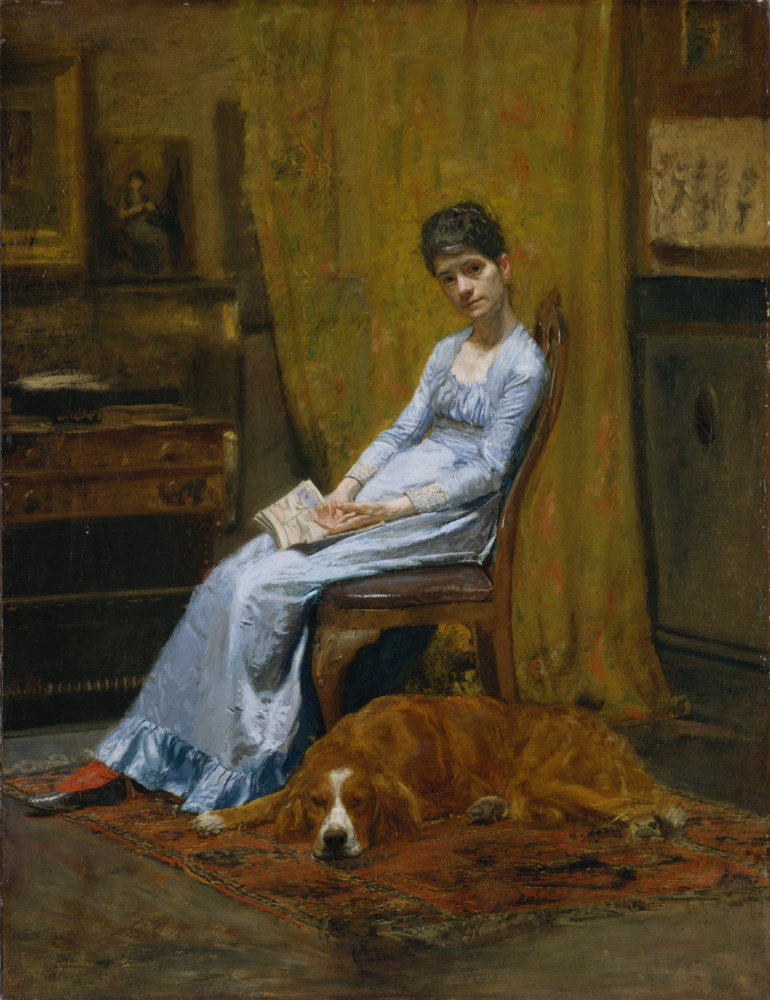The artist's wife and her dog
