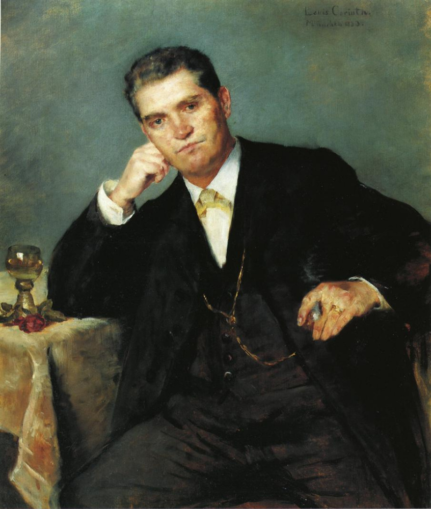 Lovis Corinth. Portrait of Franz Heinrich with a glass of wine