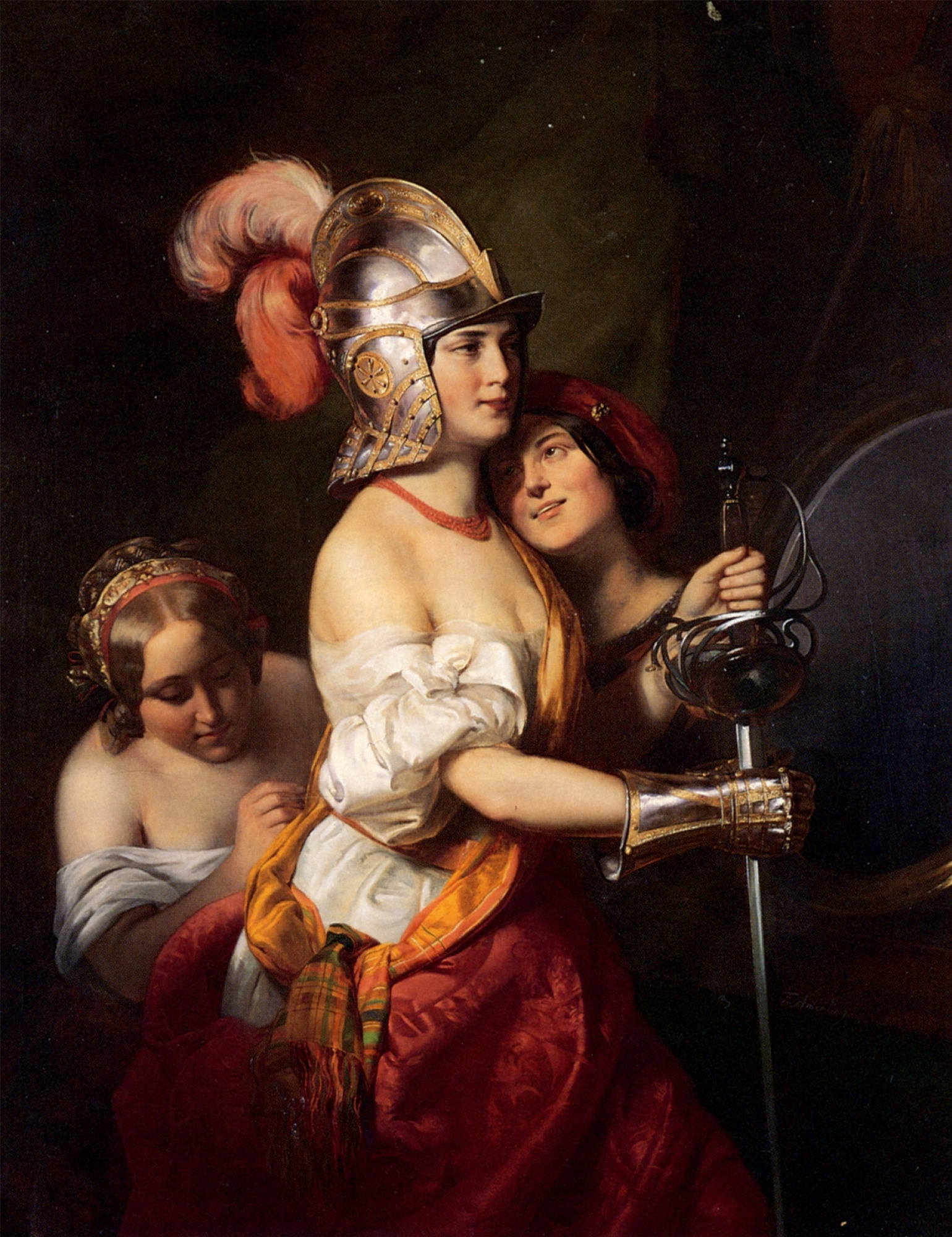 Friedrich von Amerling【夢に浸って】　ジクレー版画 Friedrich von Amerling The girl in armor., 112×138 cm: Description