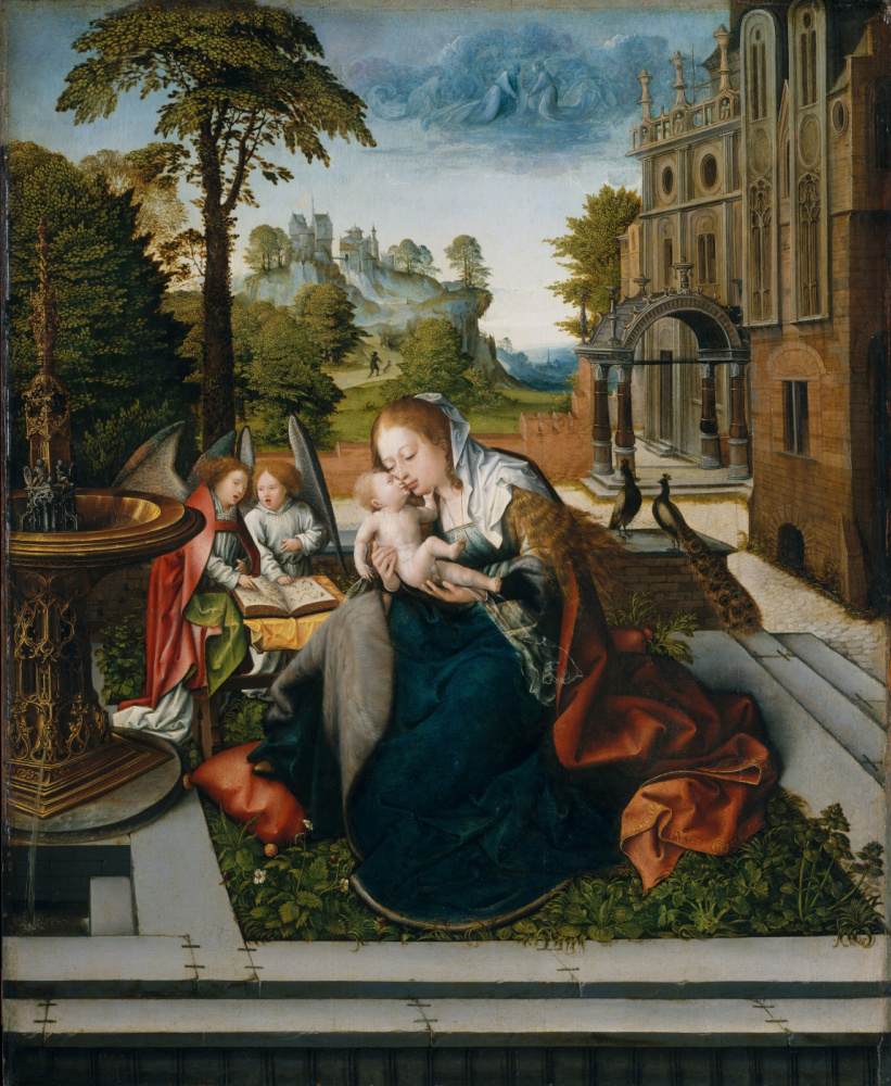 Bernart Van Orley. The virgin and child with angels