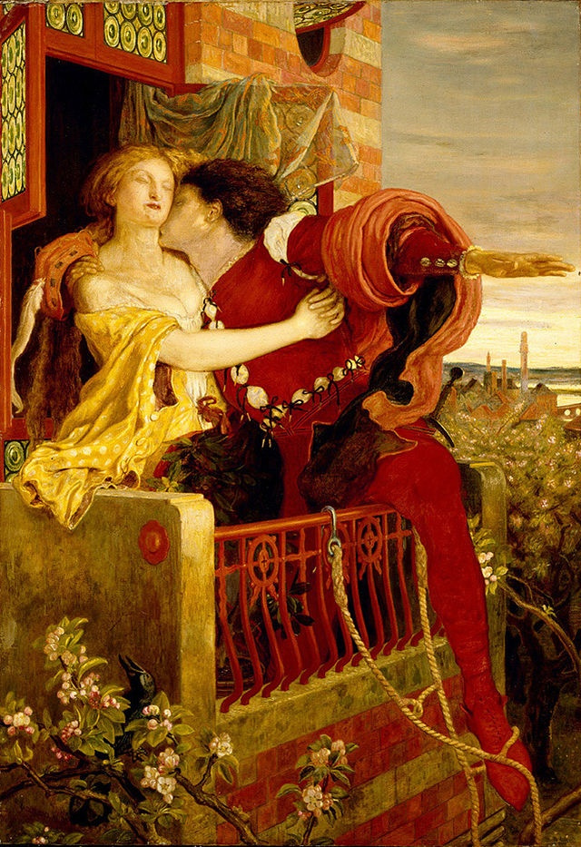 Форд Мэдокс Браун. Ромео и Джульетта. Знаменитая сцена на балконе