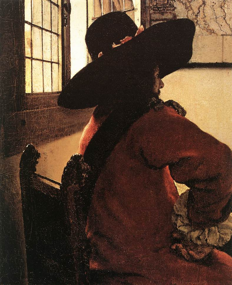 Jan Vermeer. Officer and a laughing girl. Fragment