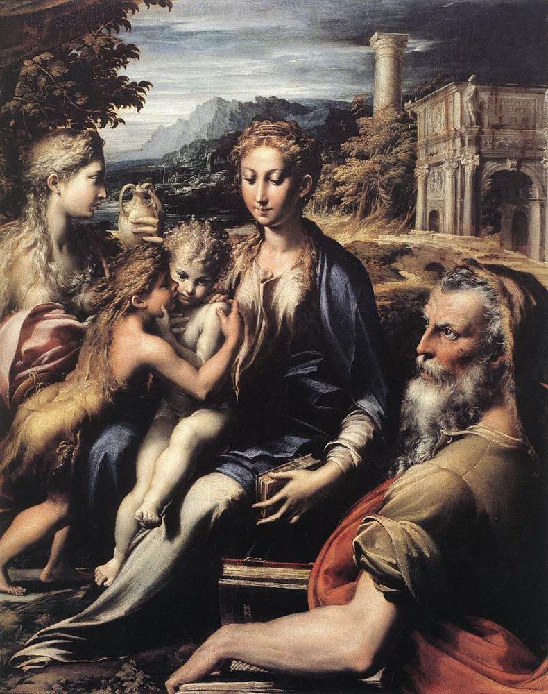 Francesco Parmigianino. Madonna enthroned, St. Zechariah, St. John the Baptist and Mary Magdalene