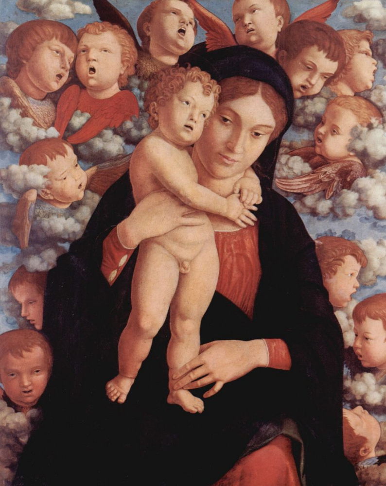 Andrea Mantegna. Mary and child with angels (detail)