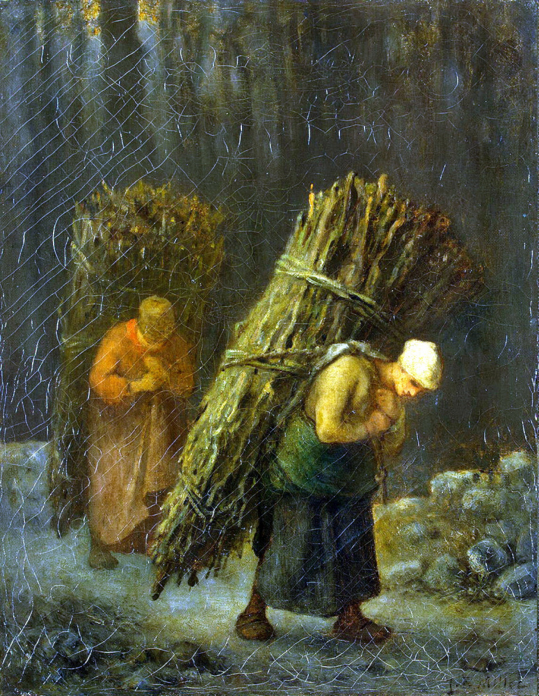 Jean-François Millet. Peasant women with brushwood