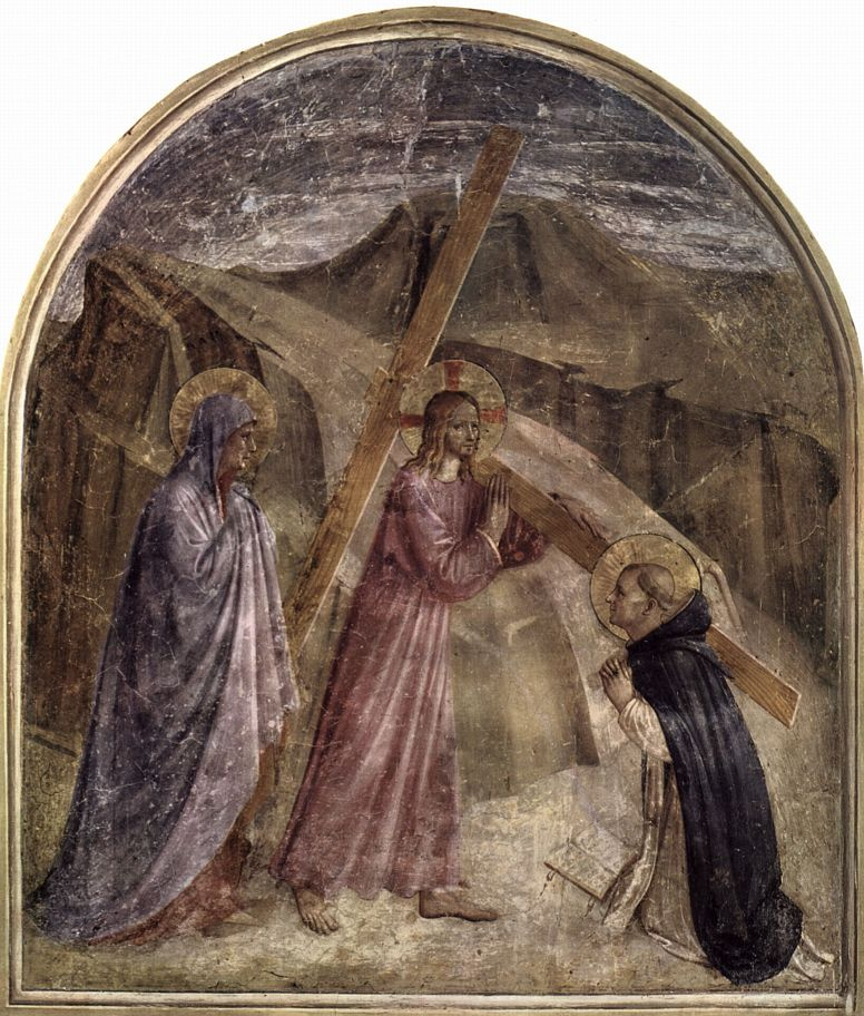 Фра Беато Анджелико. Несение креста. Фреска монастыря Сан Марко, Флоренция