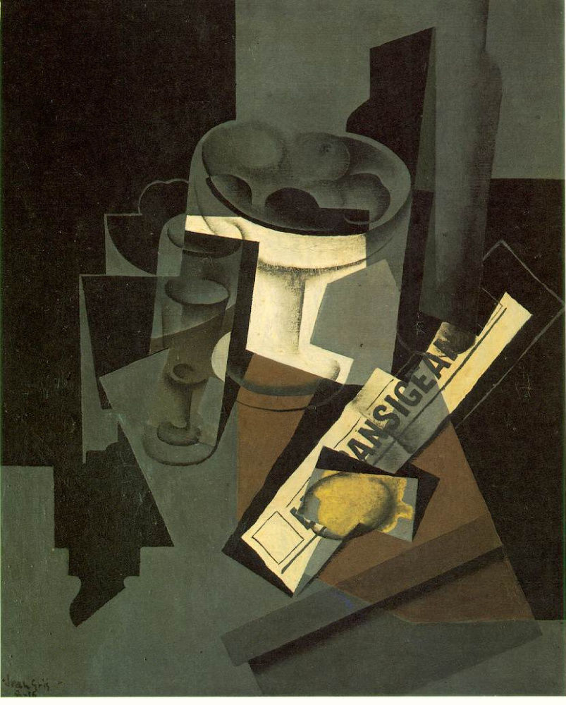 Juan Gris. Still life with newspaper