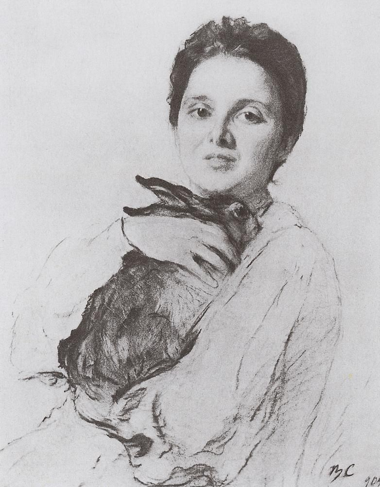 Valentin Aleksandrovich Serov. Portrait of K. A. obninskaya with the Bunny