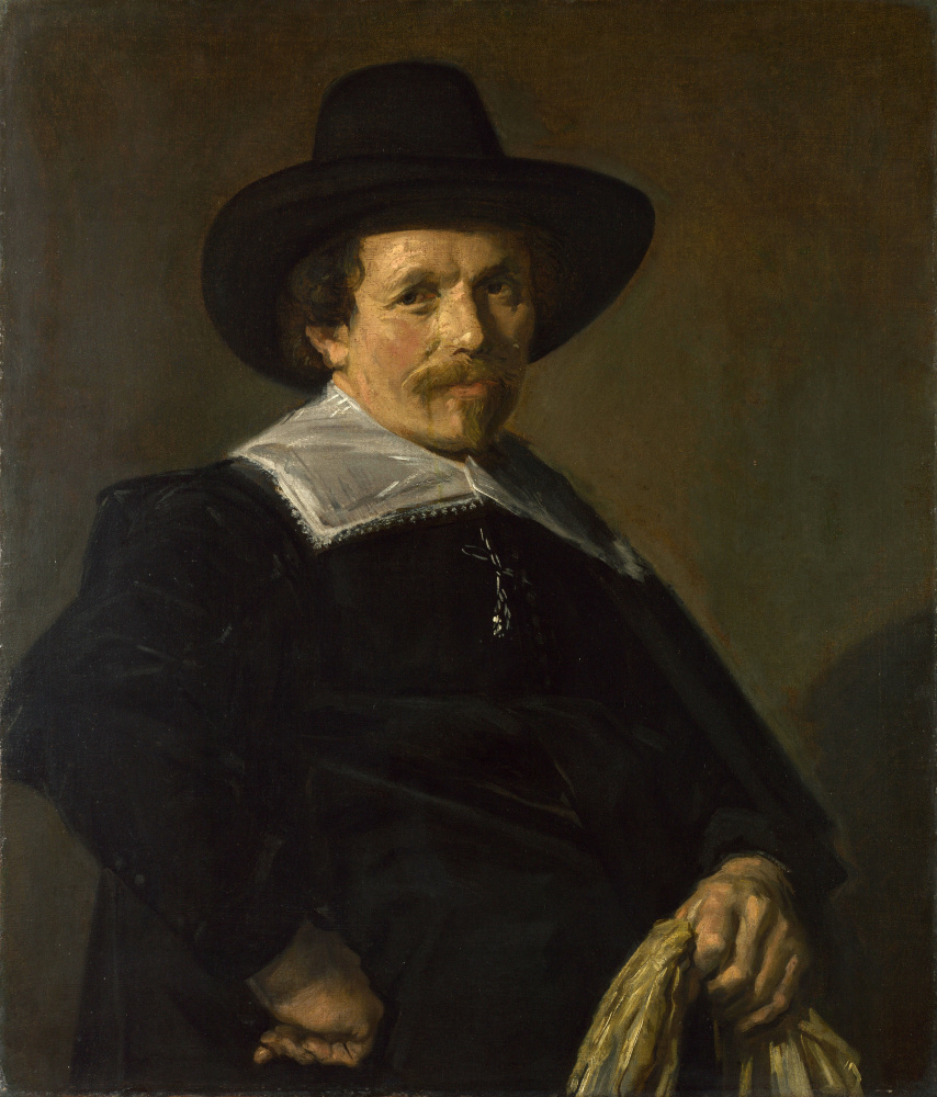 Frans Hals. Portrait of a man holding gloves