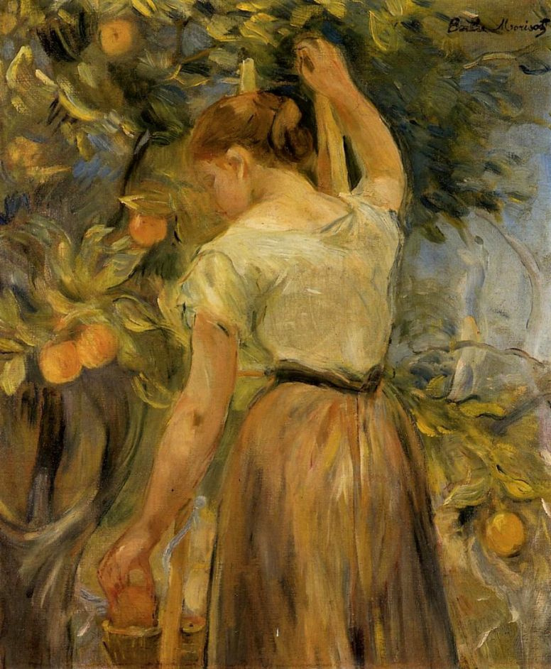 Berthe Morisot. Young woman picking oranges