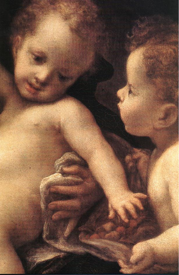 Antonio Correggio. The virgin and child with an angel
