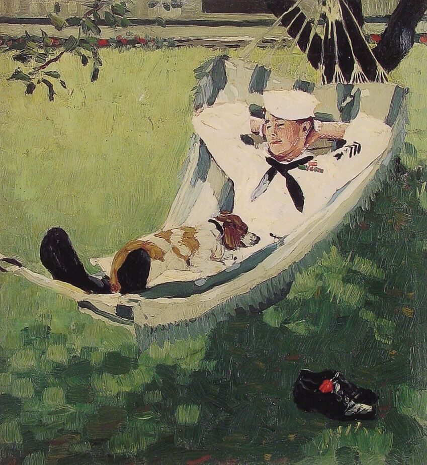 Norman Rockwell. Willie Gillis on vacation. Cover of "The Saturday Evening Post" (15 September 1945)