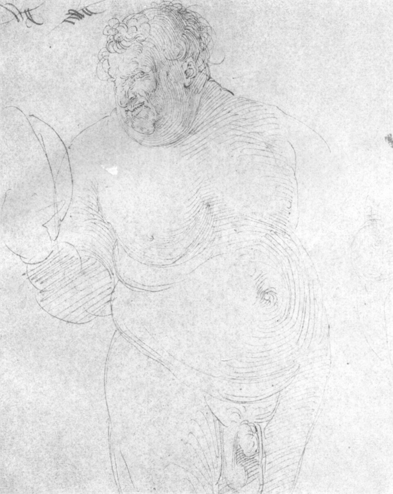 Albrecht Dürer. Naked man with mirror