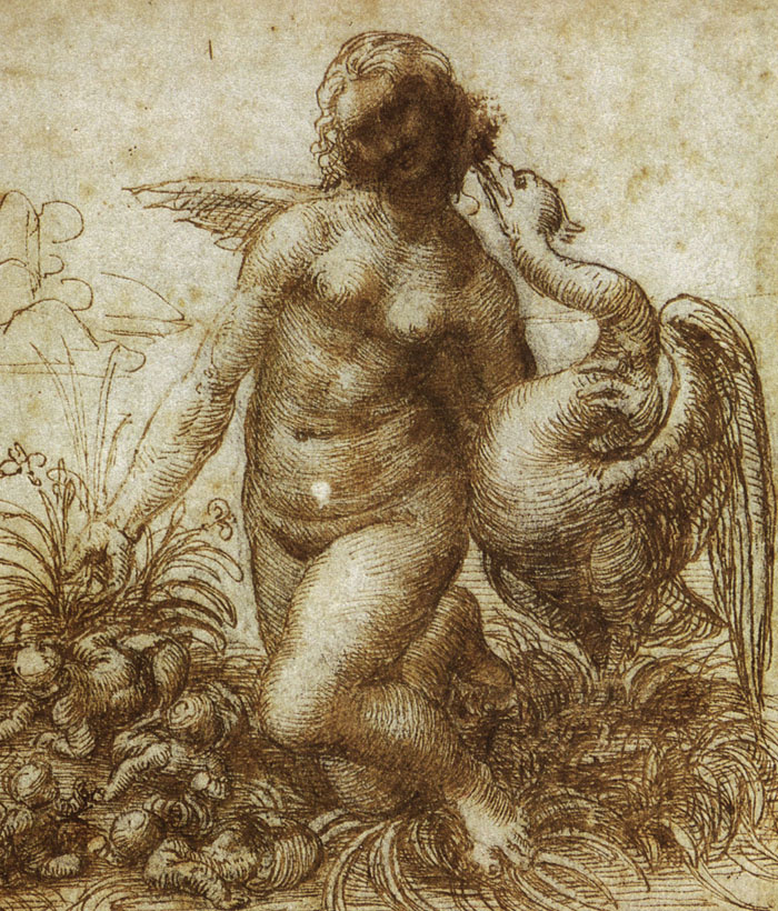 Leonardo da Vinci. Leda and the Swan (sketch)