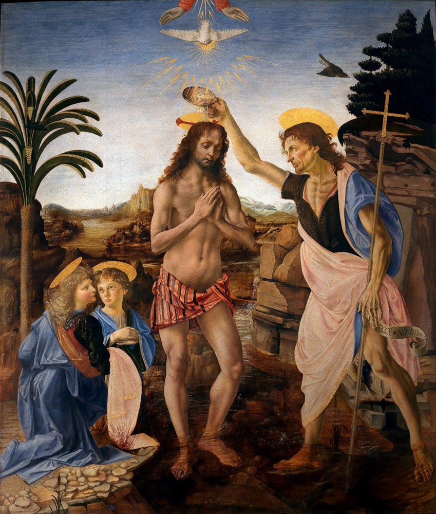 Andrea del Verrocchio. El Bautismo de Cristo