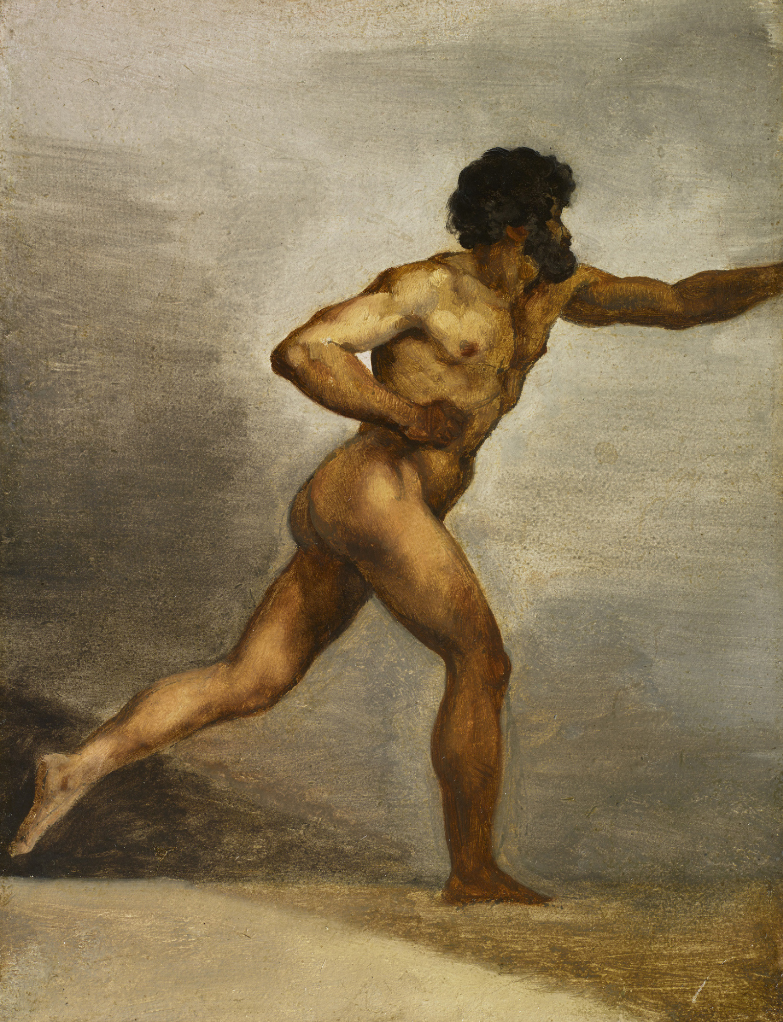 Buy digital version: Academic sketch of a naked man by Théodore Géricault |  Arthive