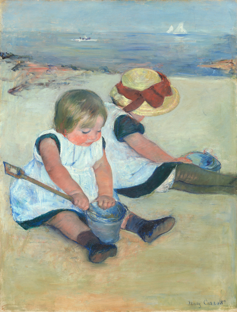 Mary Cassatt. Children playing on the beach