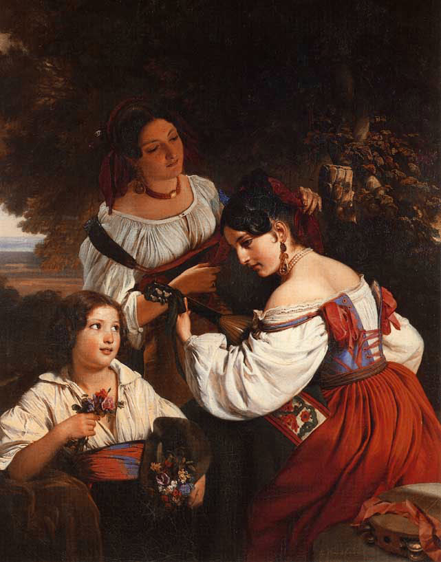 Franz Xaver Winterhalter. Genre scenes from Italian life. Fragment