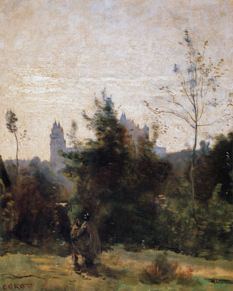 Camille Corot. View of the Castle of Pierrefonds