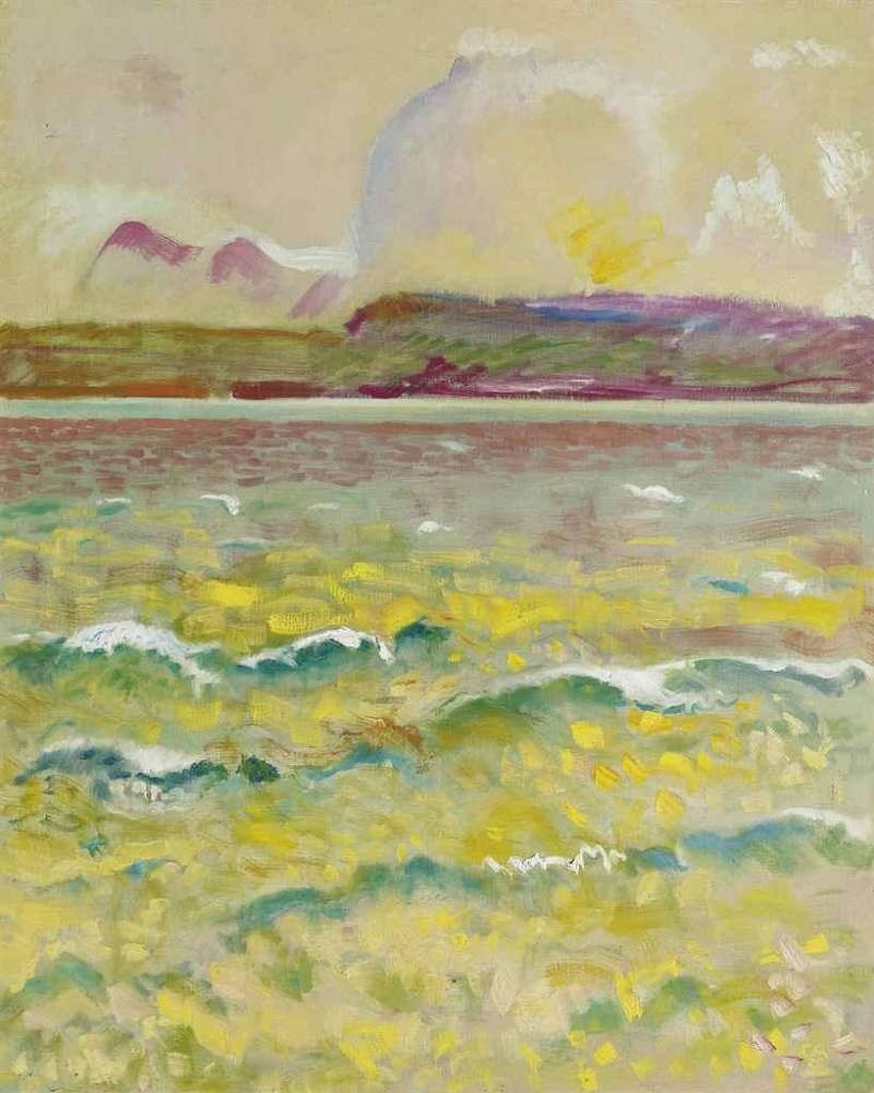 Cuno Amiet. Wave Park on lake Thun-Switzerland