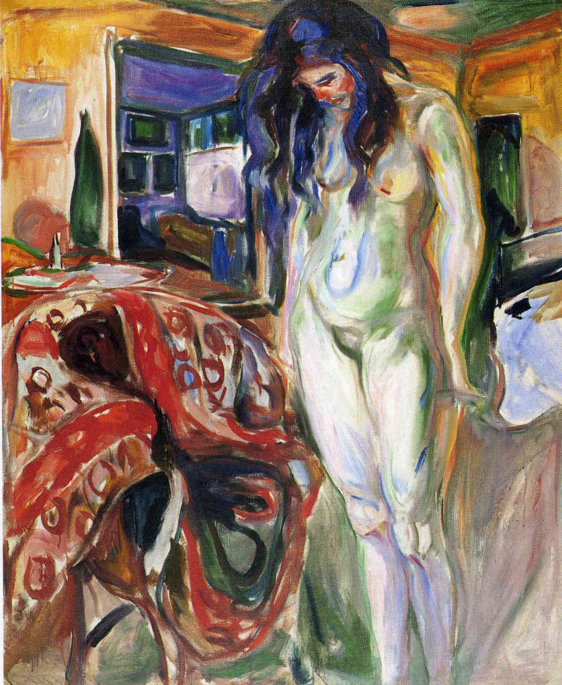 Edvard Munch. Nude next to a wicker chair