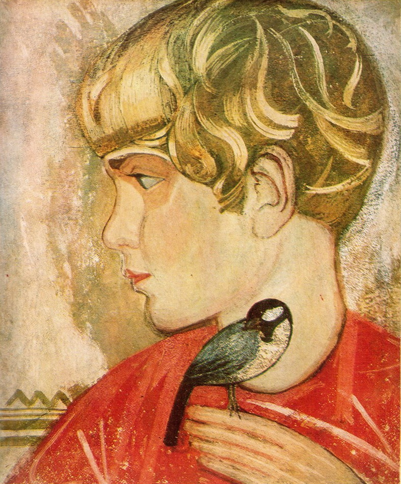 Fedor Grigorievich Krichevsky. Boy with a bird. Roman Krichevsky, son of the artist