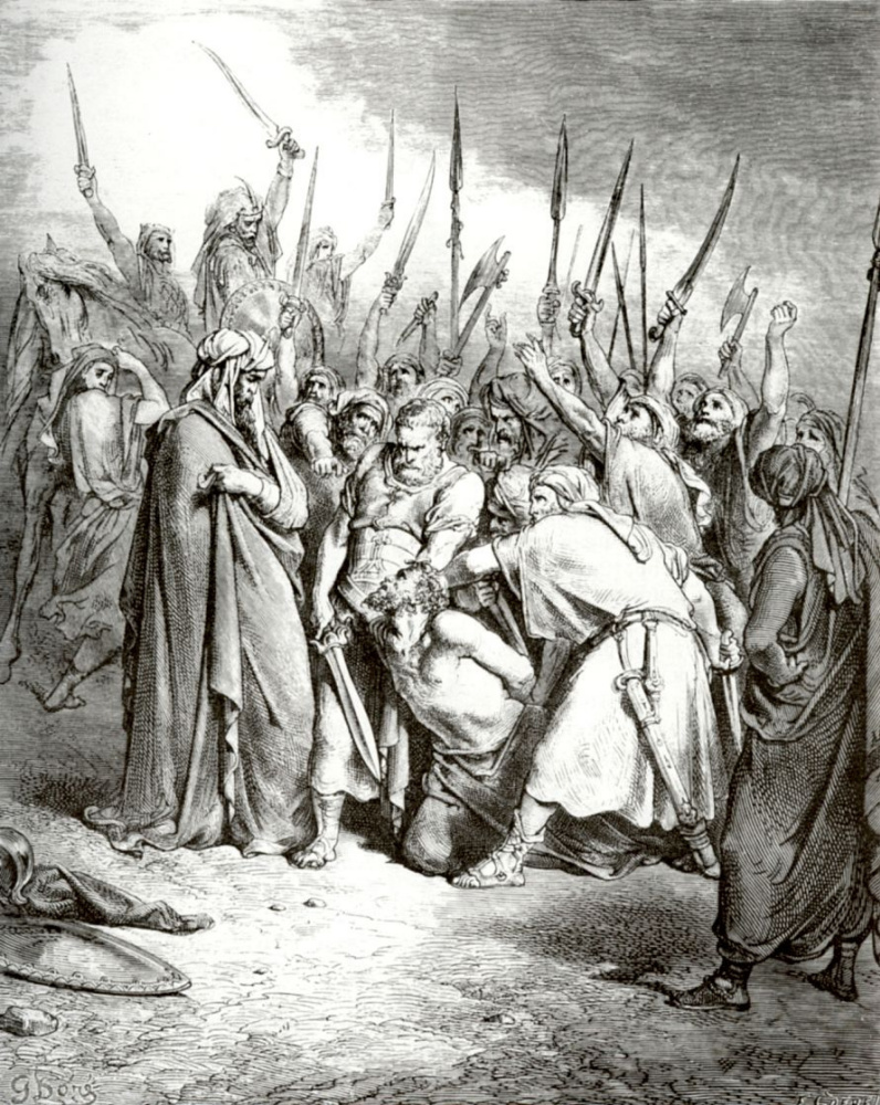 Paul Gustave Dore. Samuel kills Agag, the king of Amalekite