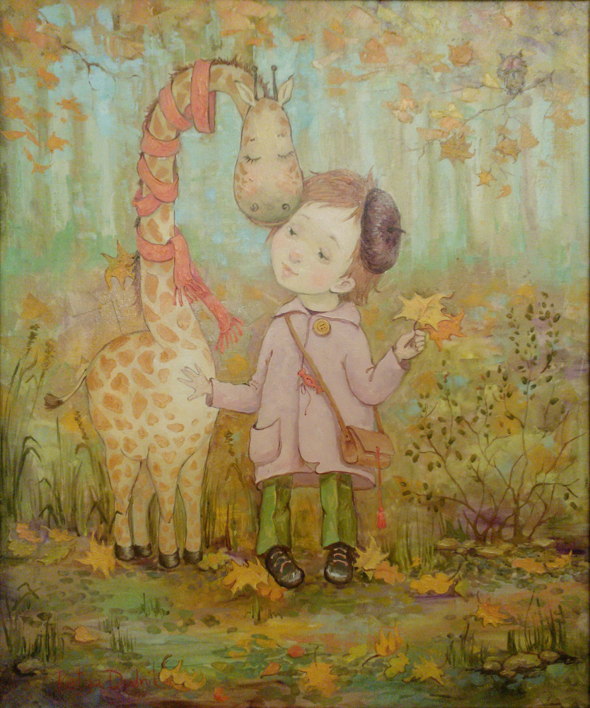 Catherine Dudnik. La mia giraffa di novembre (My leafy giraffe)