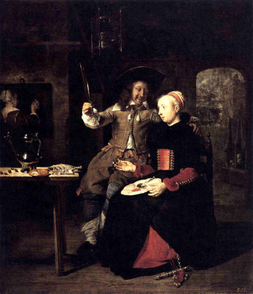 Self-portrait with his wife Isabella de Wolff in a tavern