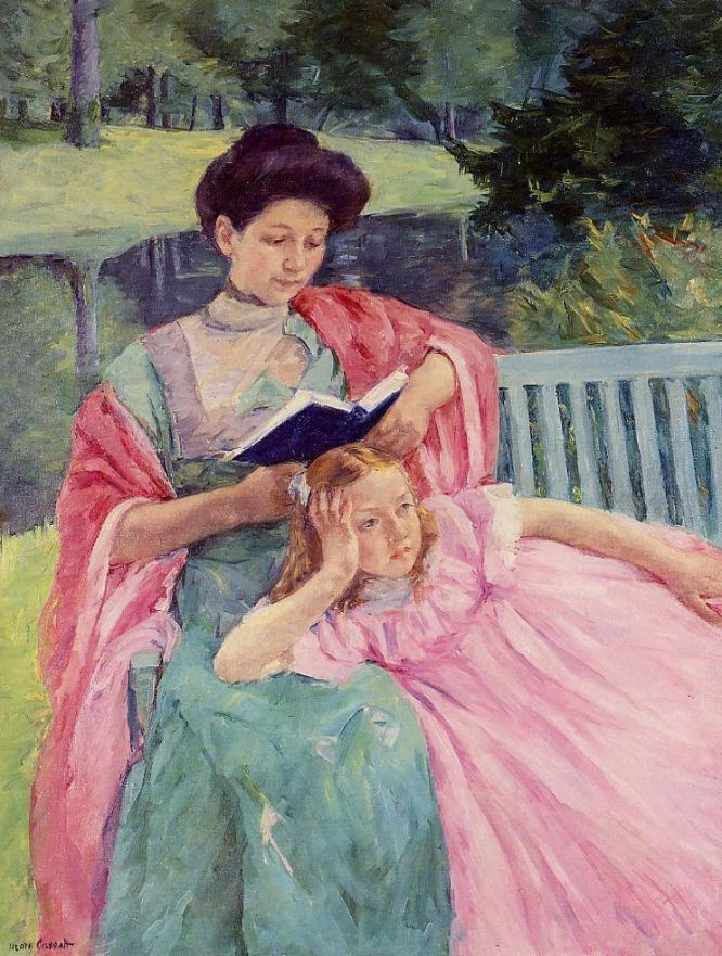 Мэри Кассат. Августа, читающая своей дочери