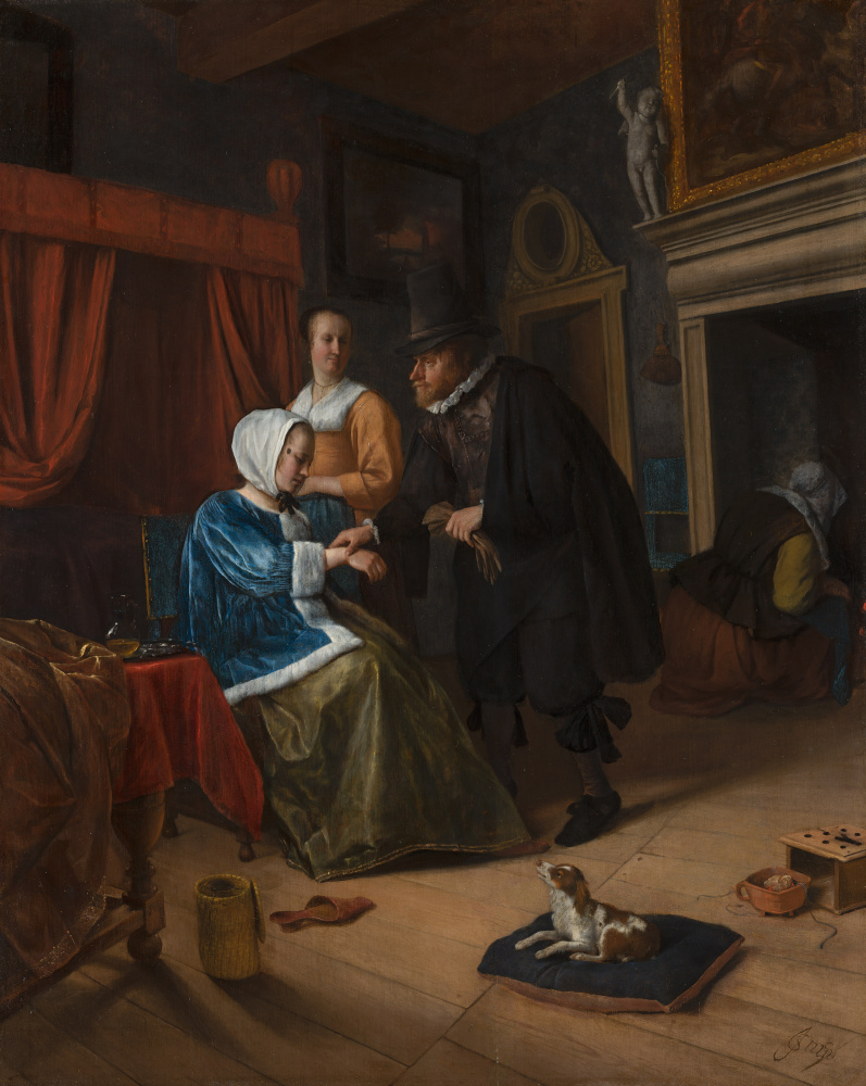 Jan Steen. Sick girl (The doctor`s visit)