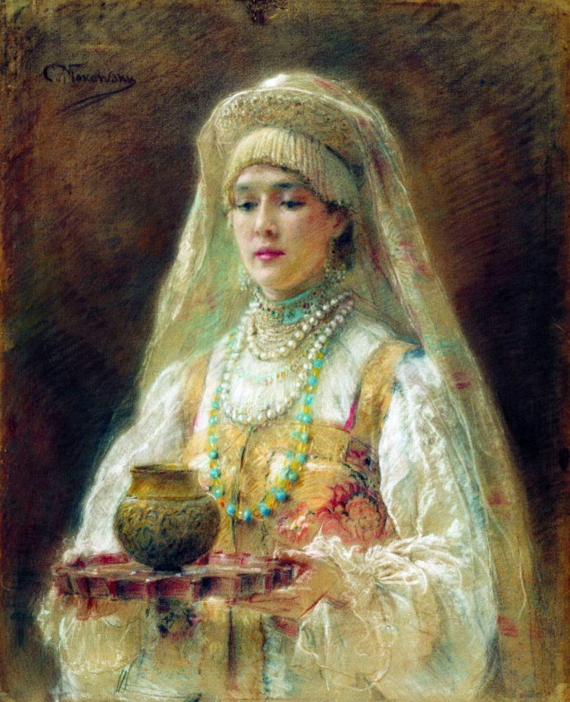 Konstantin Makovsky. Un cuenco de miel