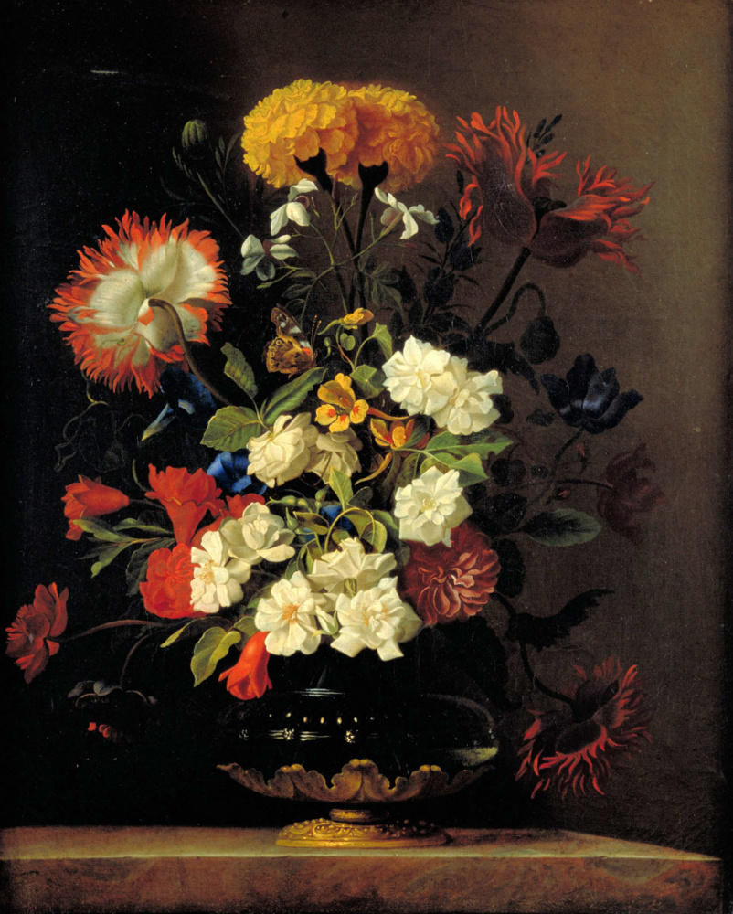 Willem van Aelst. Still life with flowers in a vase