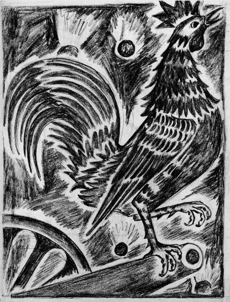 Natalia Goncharova. French cock. From the series "Mystical images of war".