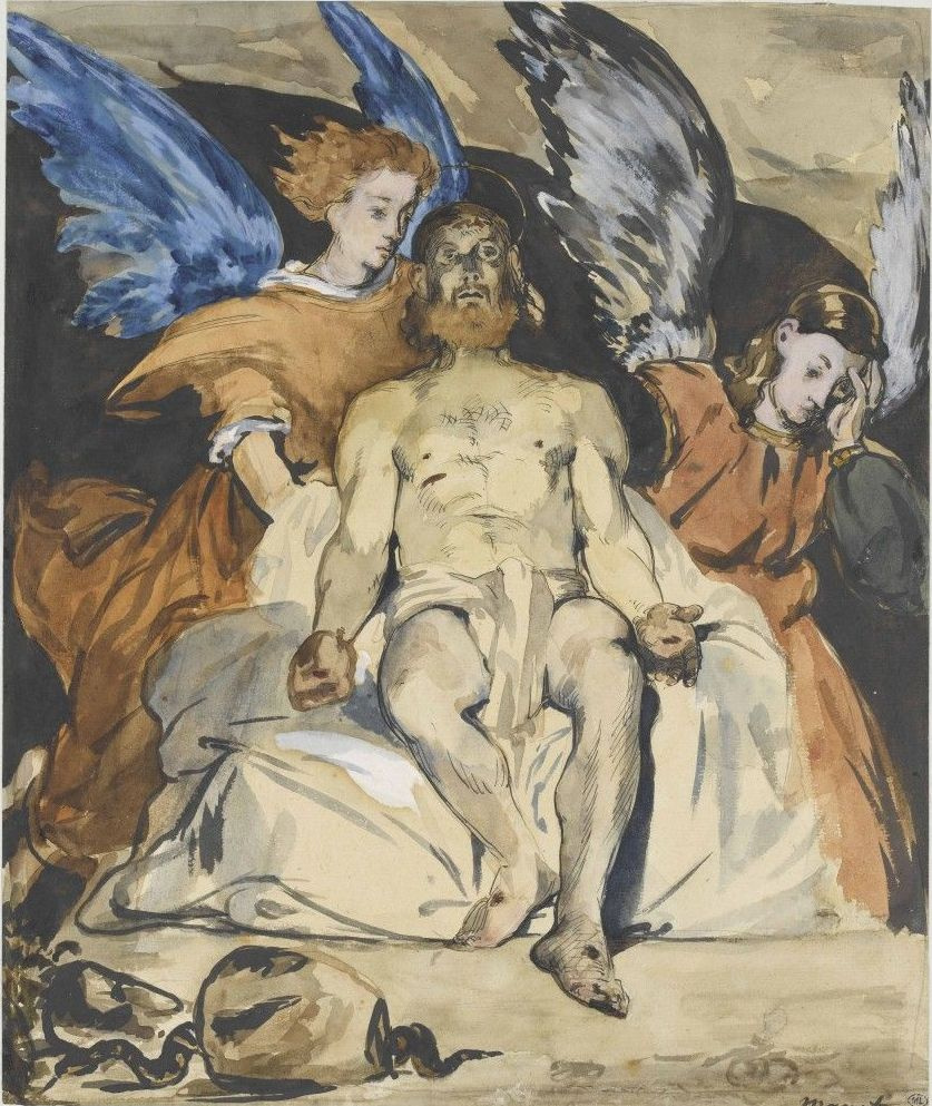 Edouard Manet. Dead Christ with angels, sketch